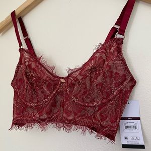 Eyelash longline bra/ bustier